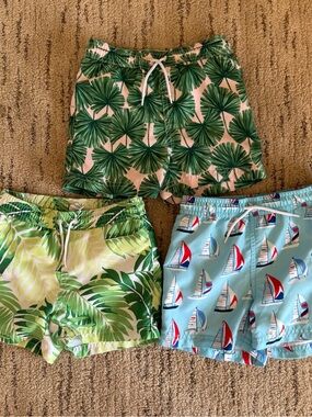 Janie and Jack Green Swim Trunks - Set of 3